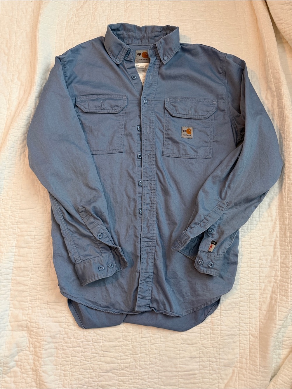Carhartt Men's Flame Resistant Slate Blue Button-Front Shirt Jacket